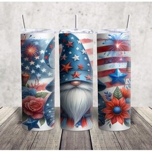 Patriotic Gnome Tumbler with Straw